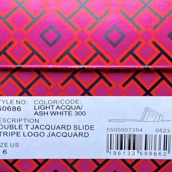 TORY BURCH DOUBLE T JACQUARD SLIDE SANDALS - Picture 4 of 5